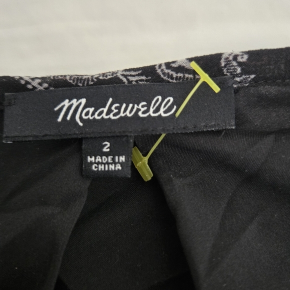 Madewell Lace Up Black Boho Dress Size 2 - Picture 4 of 12